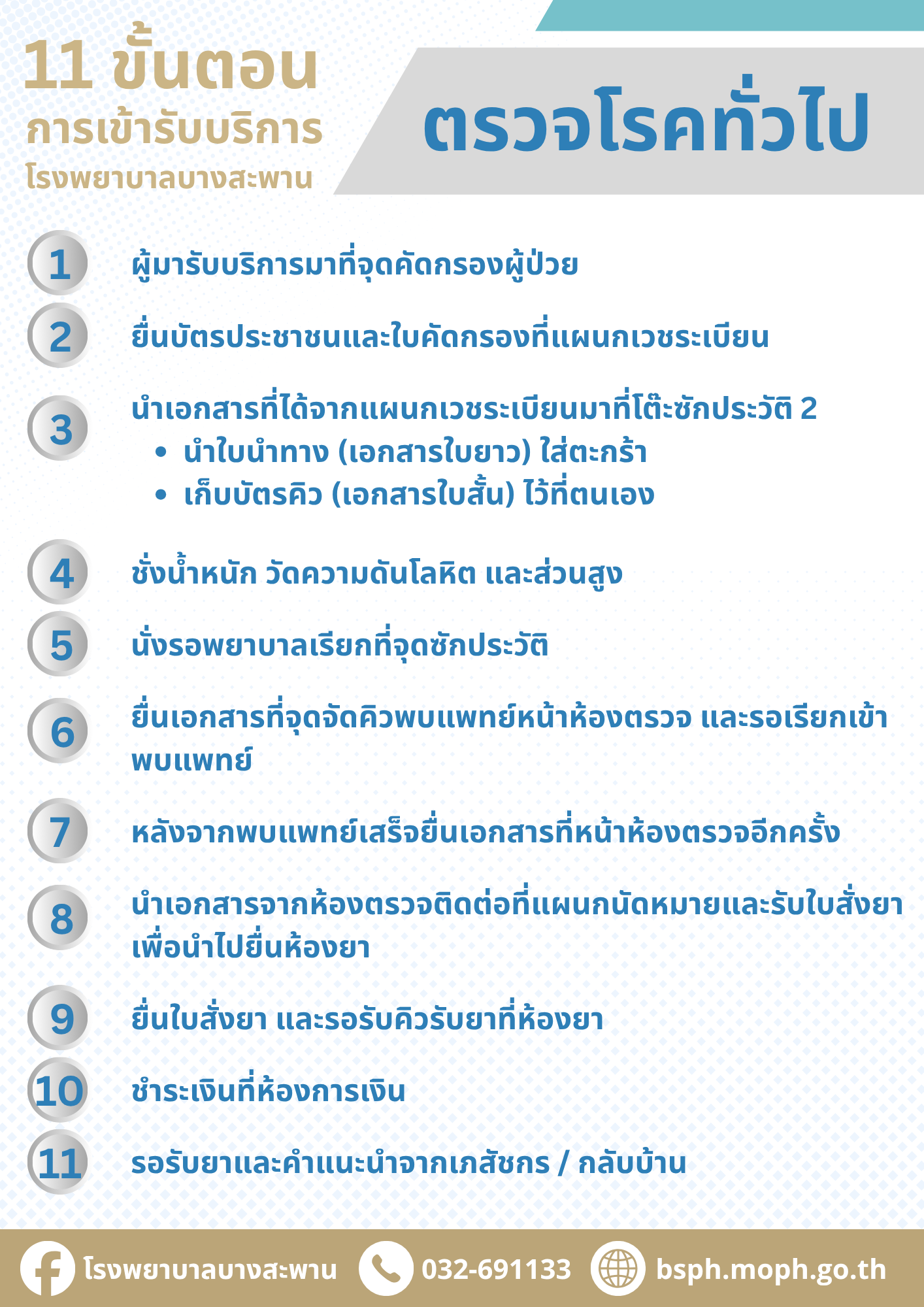 สรุปข้อความขั้นตอนการตรวจโรคทั่วไป